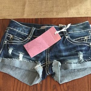 Almost famous denim shortie shorts